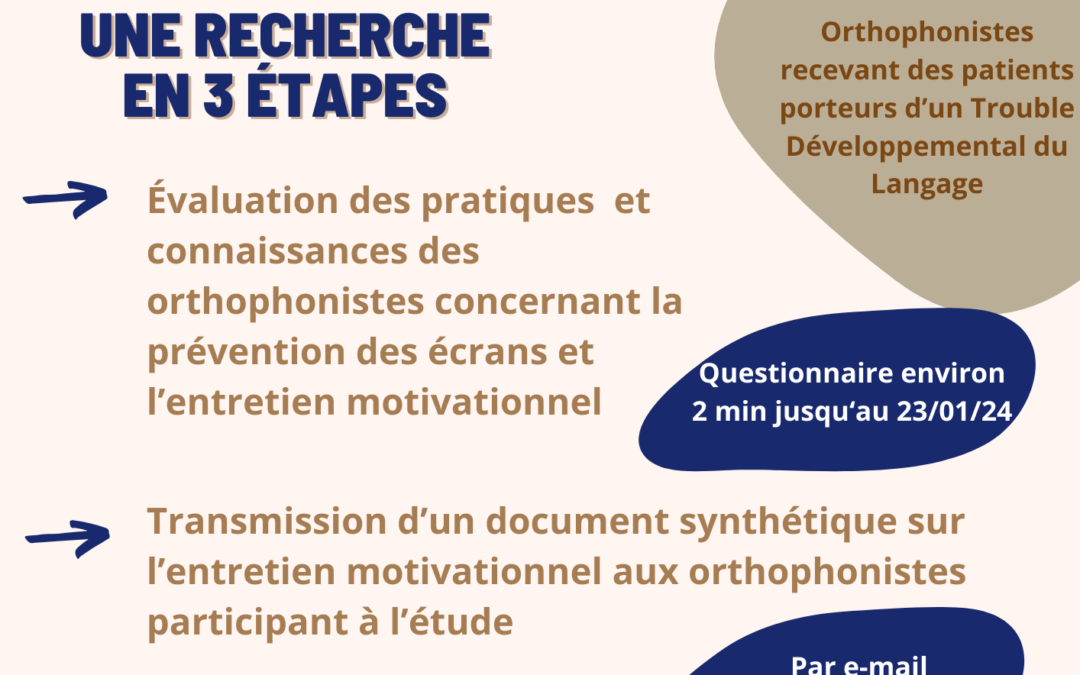 Évaluation de l’intérêt de l’utilisation de l’entretien motivationnel dans le cadre de la prévention des risques liés aux écrans chez les enfants porteurs de TDL