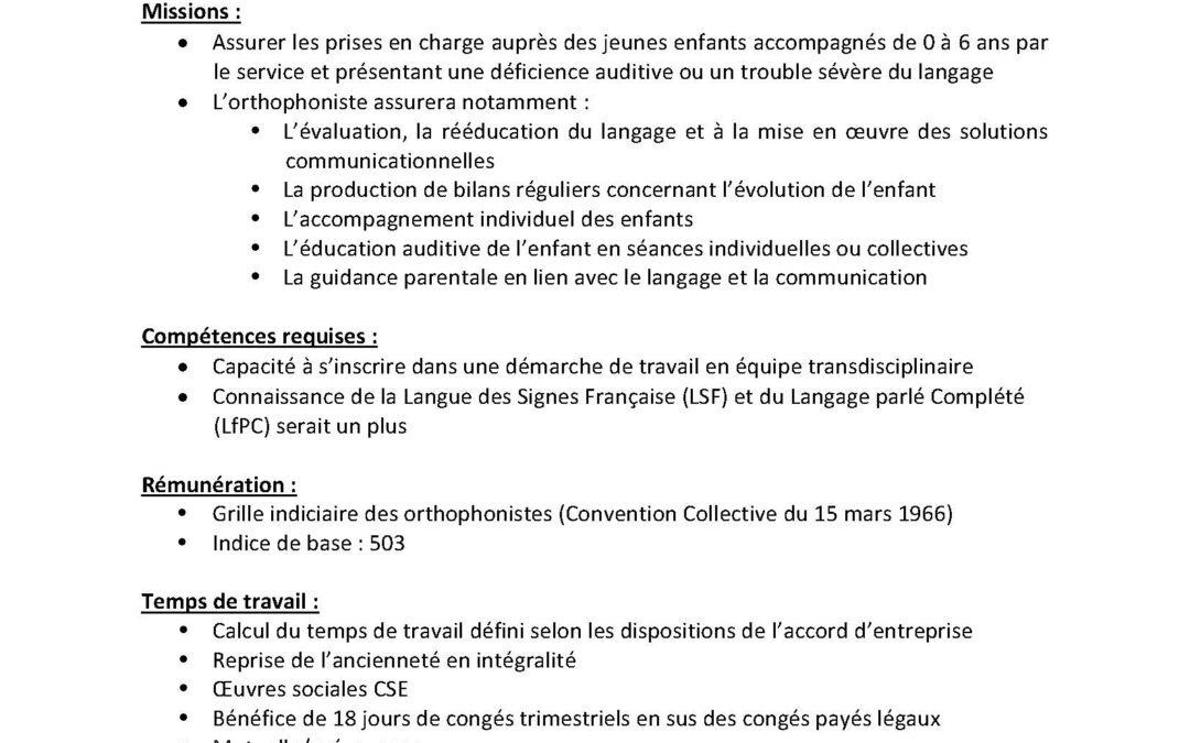 recherche orthophoniste AURAY