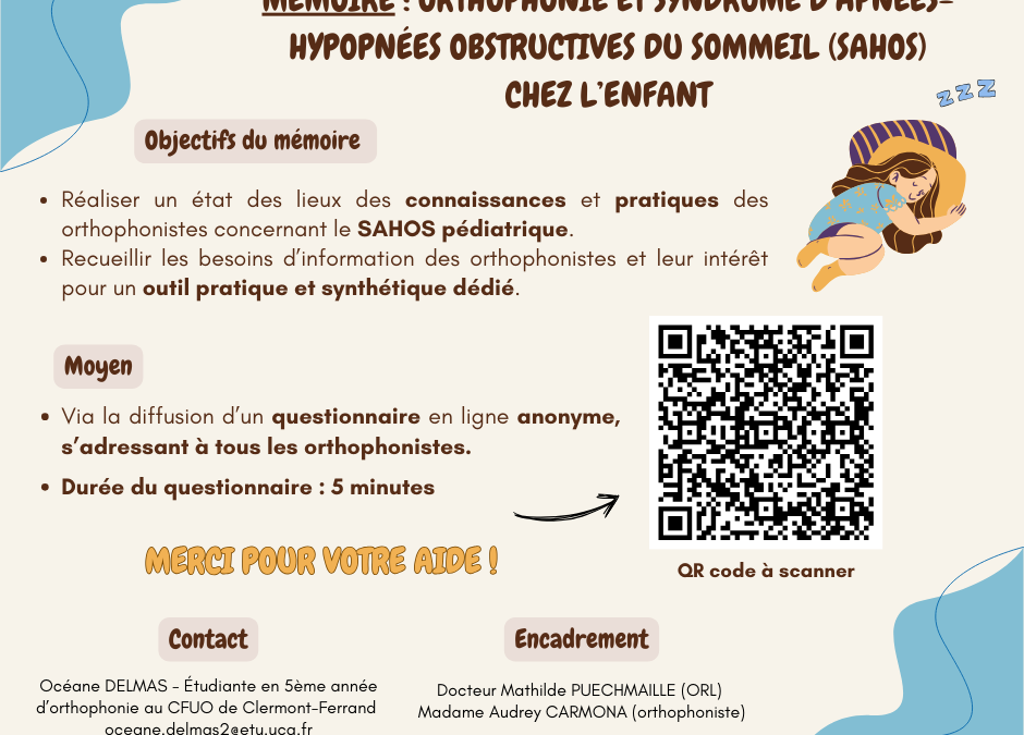Questionnaire SAHOS – mémoire
