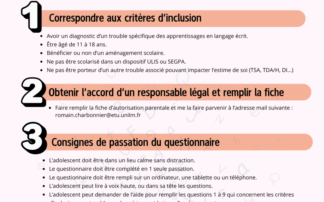 Estime de soi scolaire des adolescents présentant un troubles spécifique des apprentissages en langage écrit