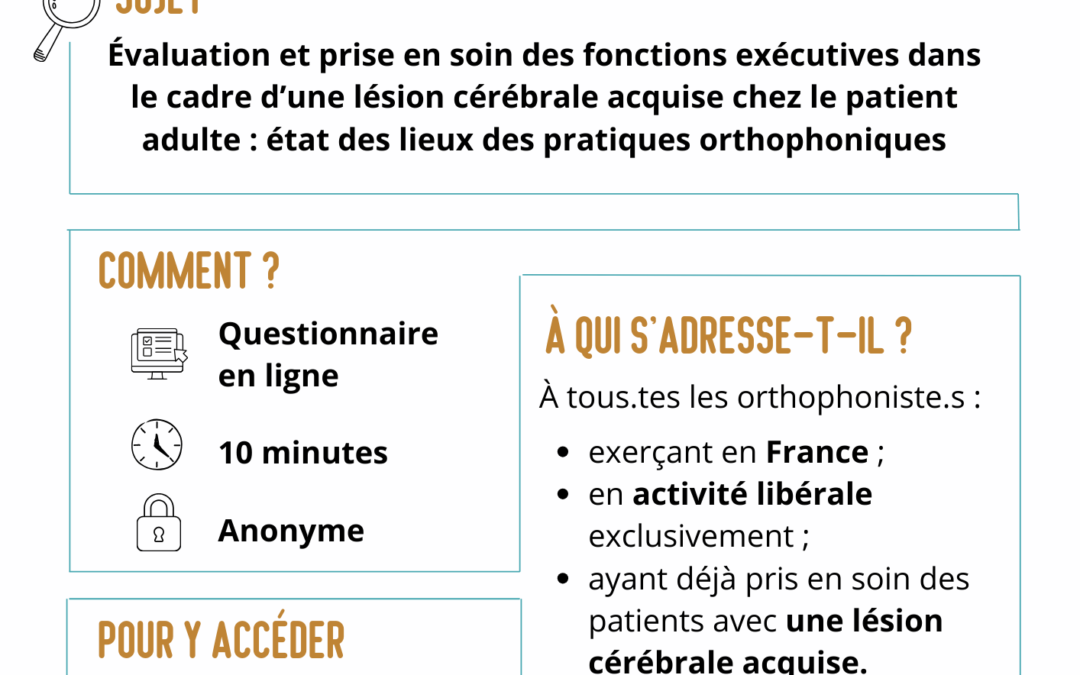 [Fonctions exécutives et lésion cérébrale acquise – Questionnaire – Mémoire]