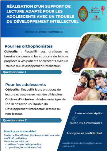 Création d’un support de lecture adapté aux goûts et aux besoins des adolescents avec un Trouble du Développement Intellectuel (TDI) / Déficience Intellectuelle (DI) pour soutenir des activités de littératie